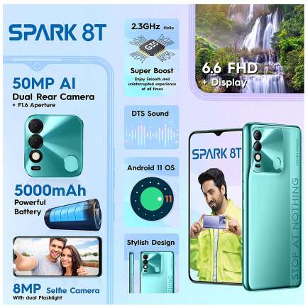 Spark 8T 4 GB RAM 64 GB Storage Cyan