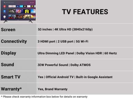 50A6GE 4K LED 50 Inch (127 cm) | Smart TV