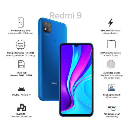 Redmi 9 4 GB RAM 64 GB Storage Blue
