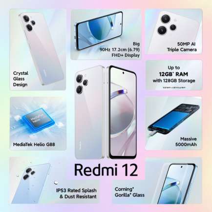 Redmi 12 4 GB RAM 128 GB Storage Blue