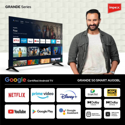 Grande 50 Smart AU00BL 4K LED 50 Inch (127 cm) | Smart TV