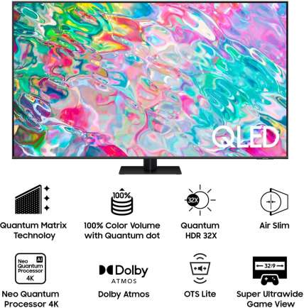 QA55Q70BAK 4K QLED 55 Inch (140 cm) | Smart TV