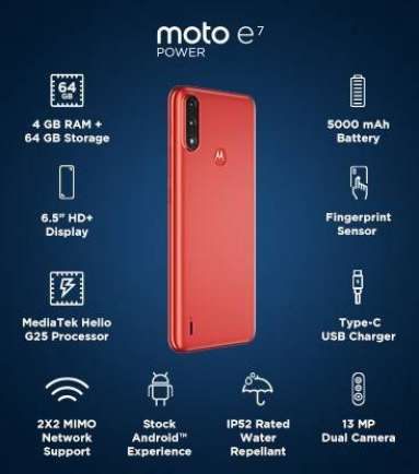 Moto E7 Power 2 GB RAM 32 GB Storage Red