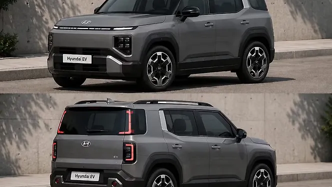 Hyundai sub-compact EV SUV Left Front Three Quarter