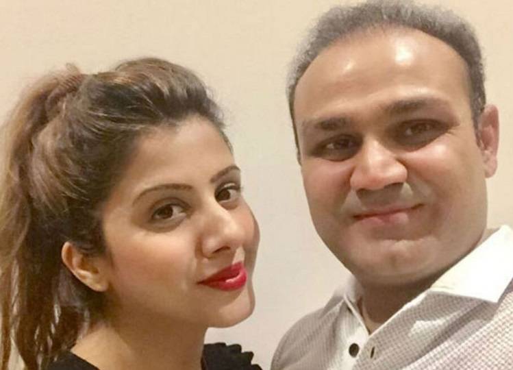 Virendra Sehwag and Aarti Ahlawat Virendra Sehwag and Aarti Ahlawat