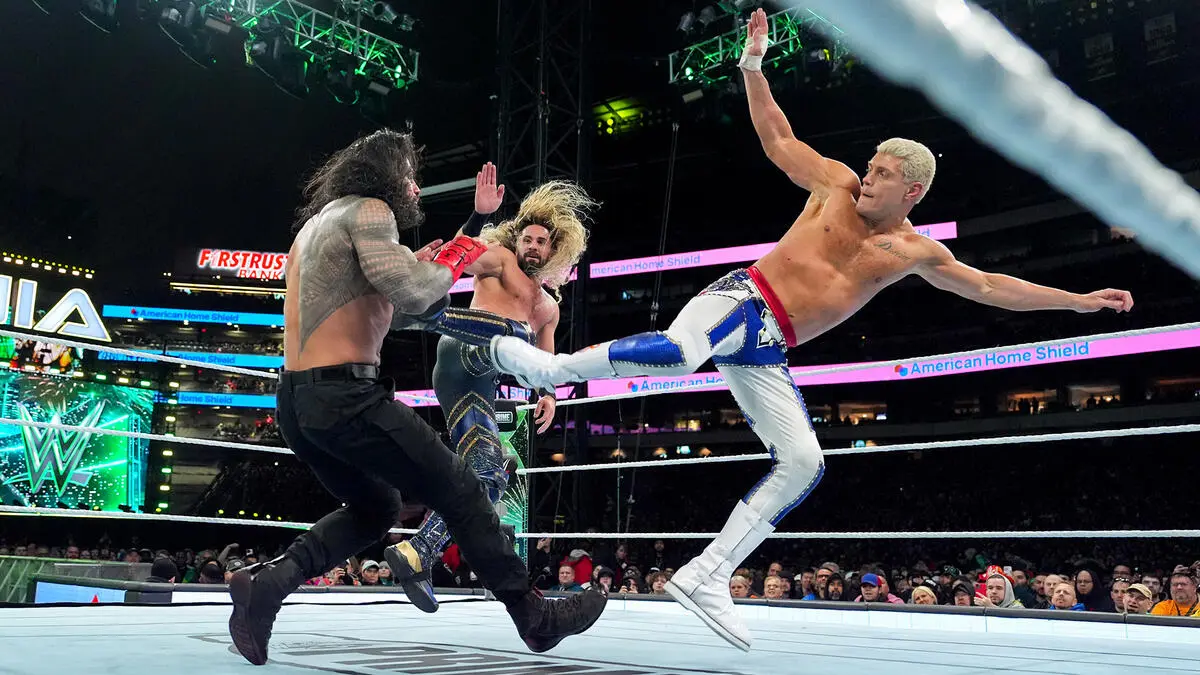 Roman Reigns Cody Rhodes Seth Rollins Roman Reigns Cody Rhodes Seth Rollins