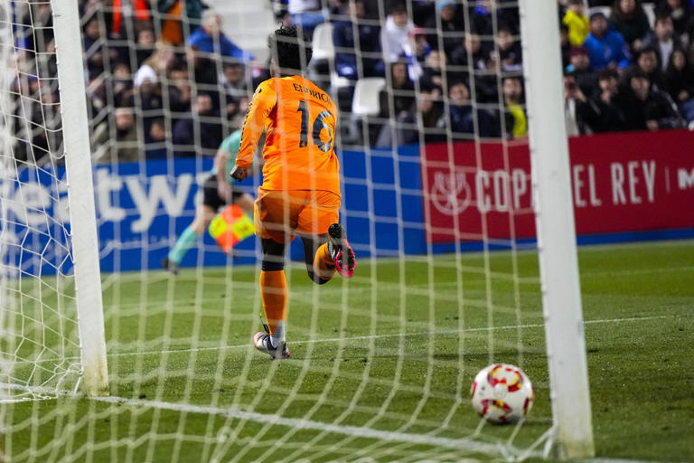 Endrick after netting goal Endrick after netting goal