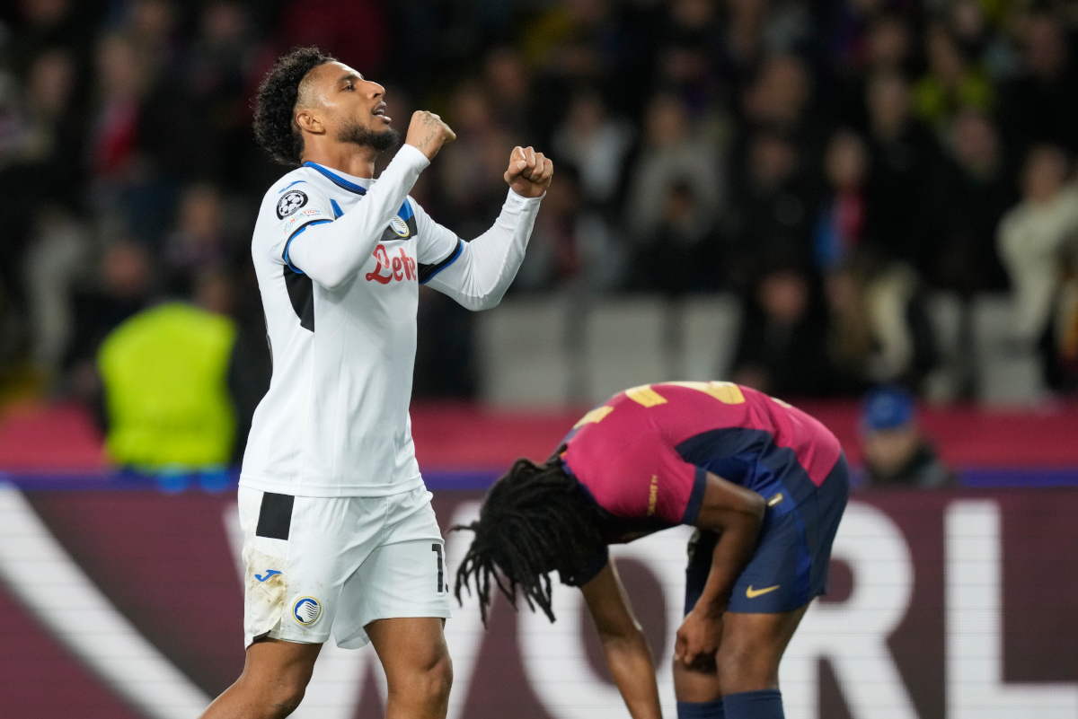 Ederson After Scoring Equaliser for Atalanta Ederson Atalanta Barcelona Celebrate