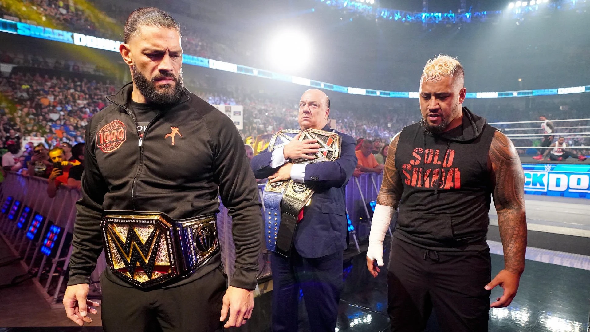 Roman Reigns Paul Heyman Solo Sikoa The Usos Roman Reigns Paul Heyman Solo Sikoa The Usos