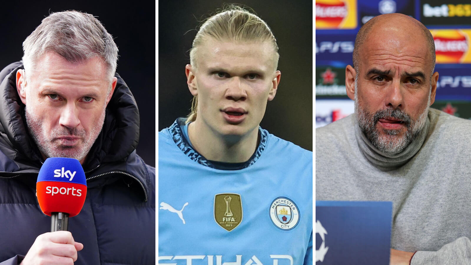 Jamie Carragher Erling Haaland And Pep Guardiola Man City