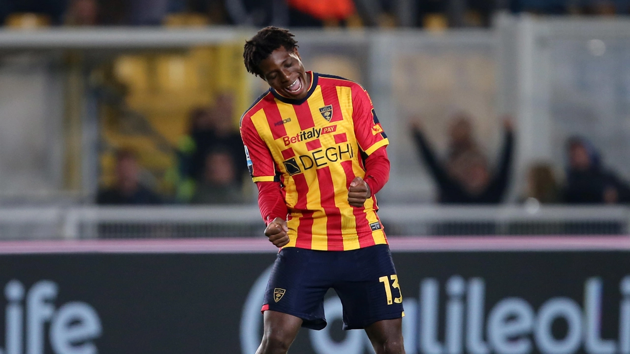 Patrick Dorgu celebrating goal Patrick Dorgu celebrating goal