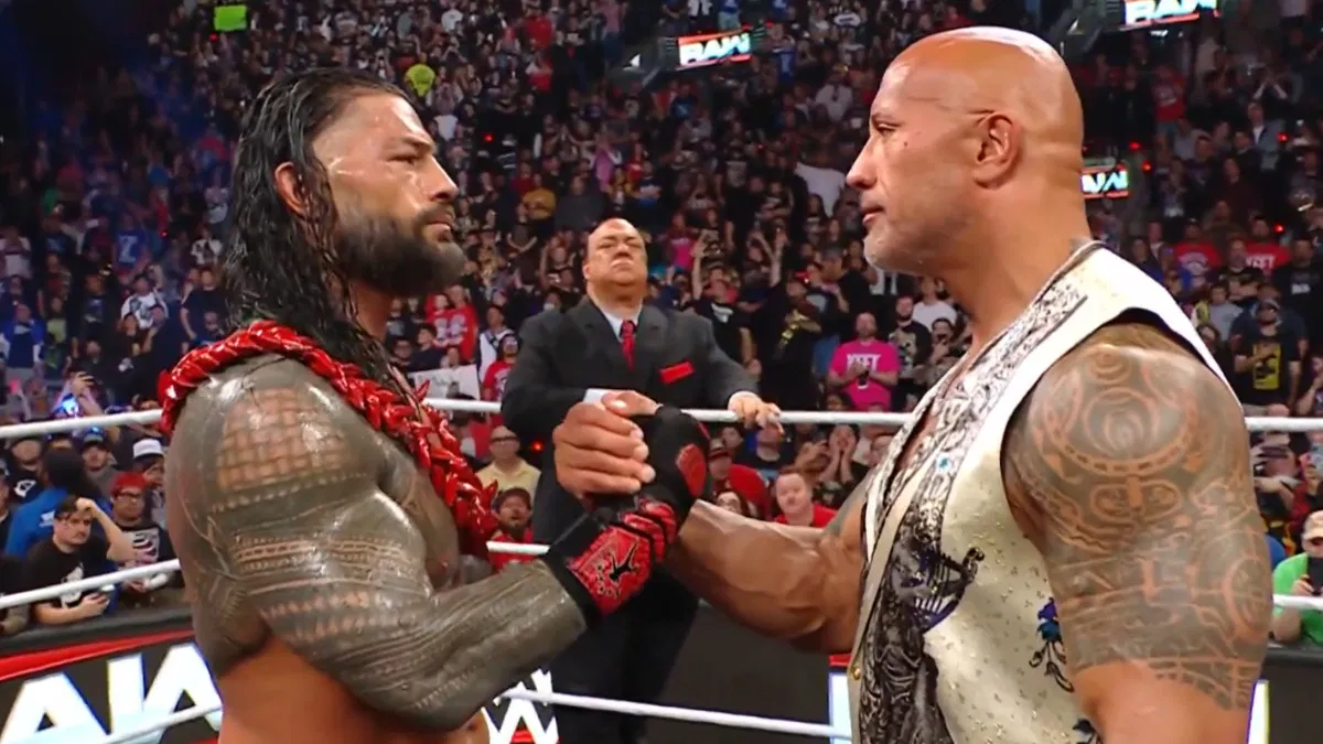 Roman Reigns Paul Heyman The Rock January 7 A Roman Reigns Paul Heyman The Rock January 7 A