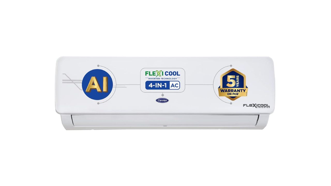 carrier 1 ton 3 star ai flexicool inverter split ac