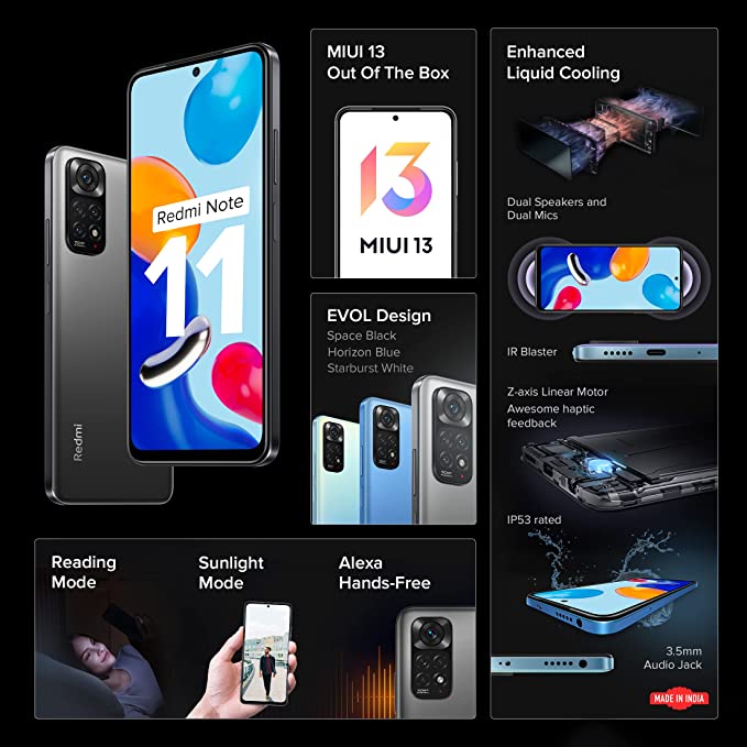 Redmi Note 11 4G 4 GB RAM 64 GB Storage Black