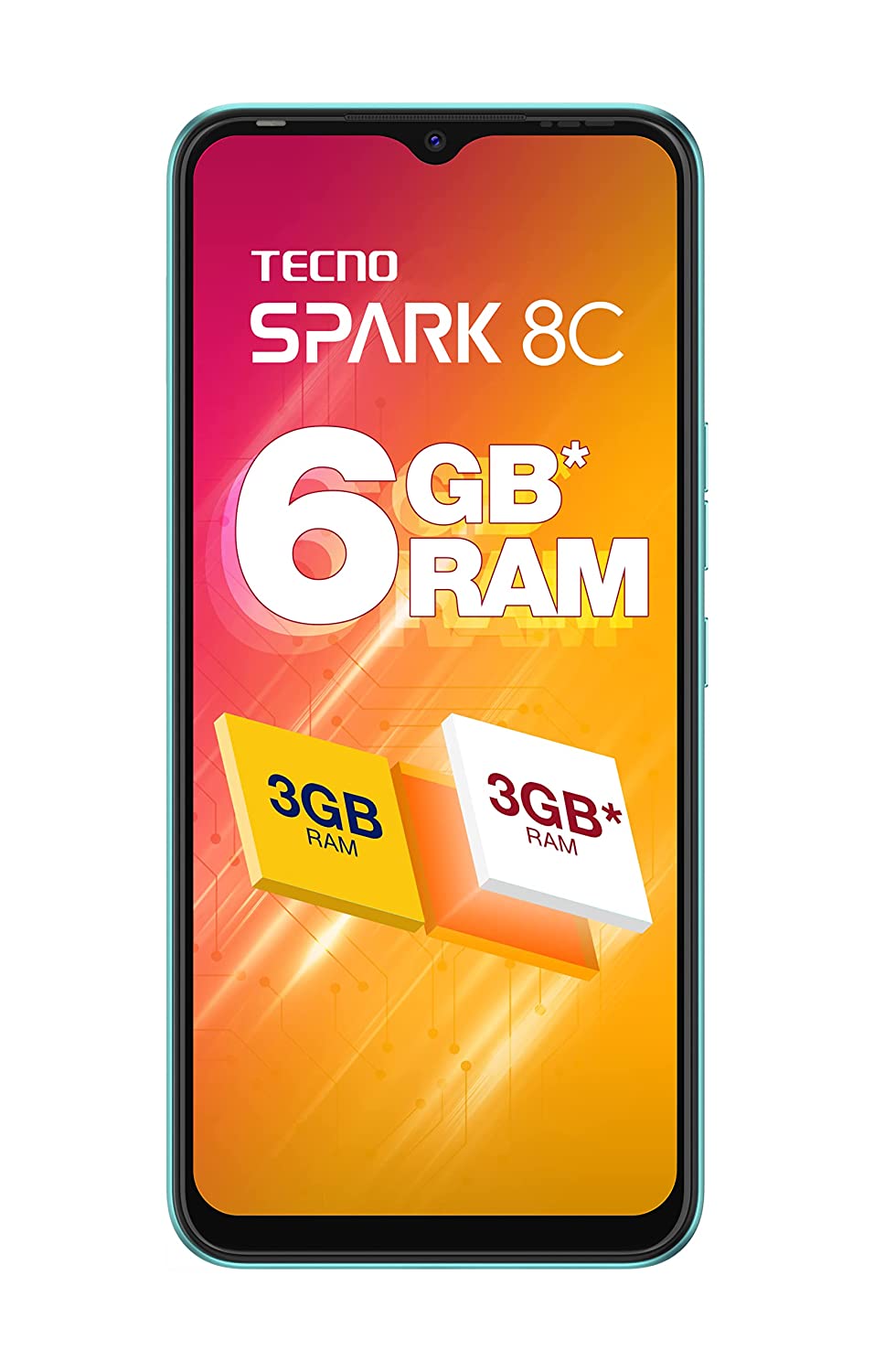 Spark 8C 3 GB RAM 64 GB Storage Cyan