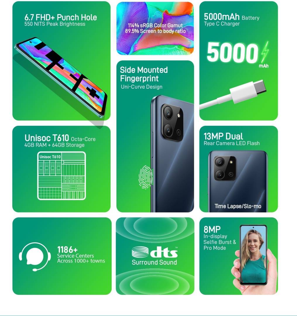 Hot 11 2022 4 GB RAM 64 GB Storage Green