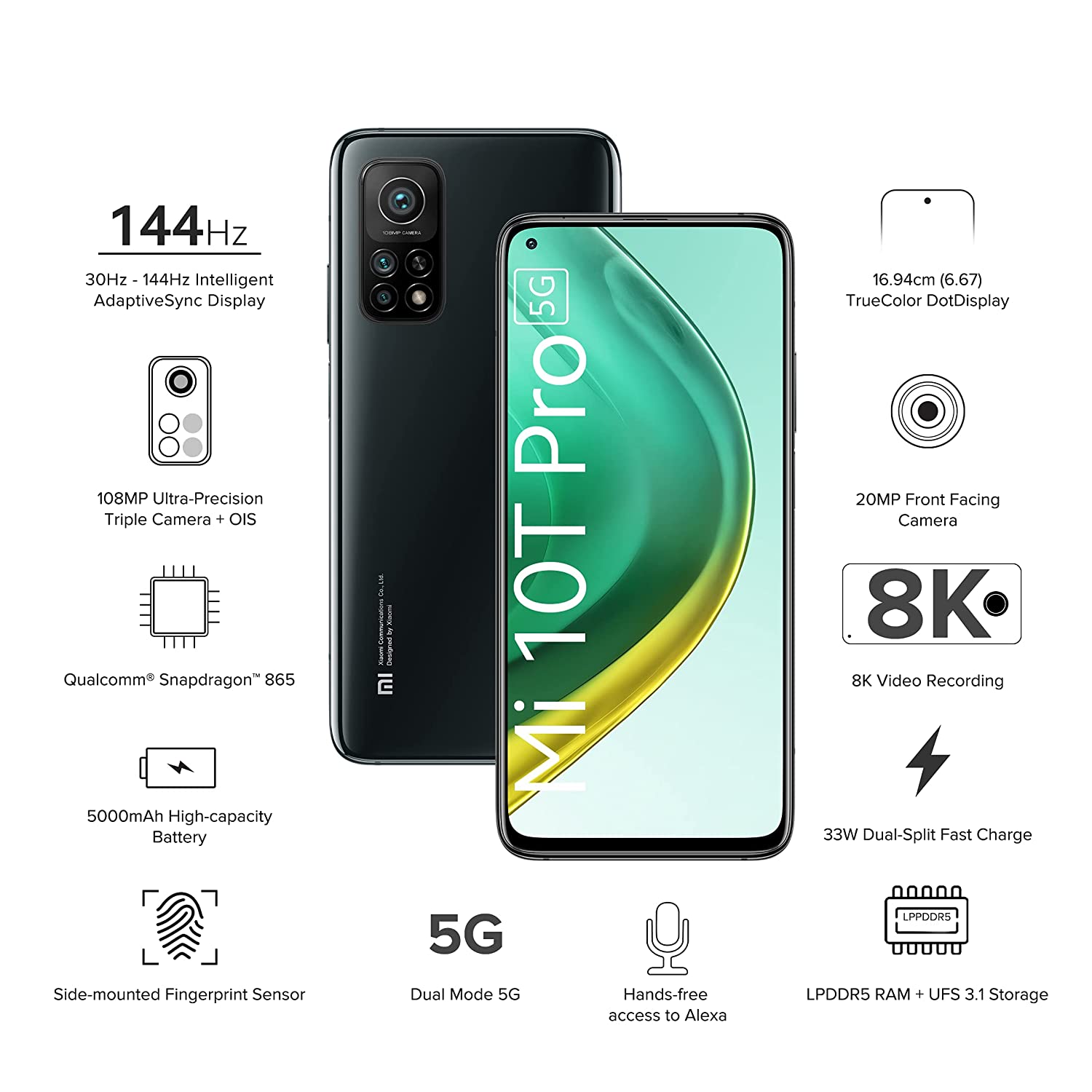Mi 10T Pro 8 GB RAM 128 GB Storage Black