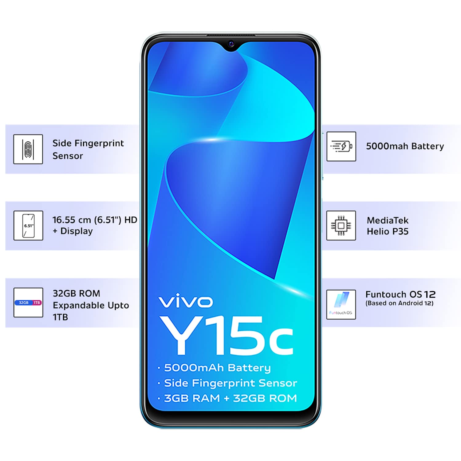 Y15c 3 GB RAM 32 GB Storage Green