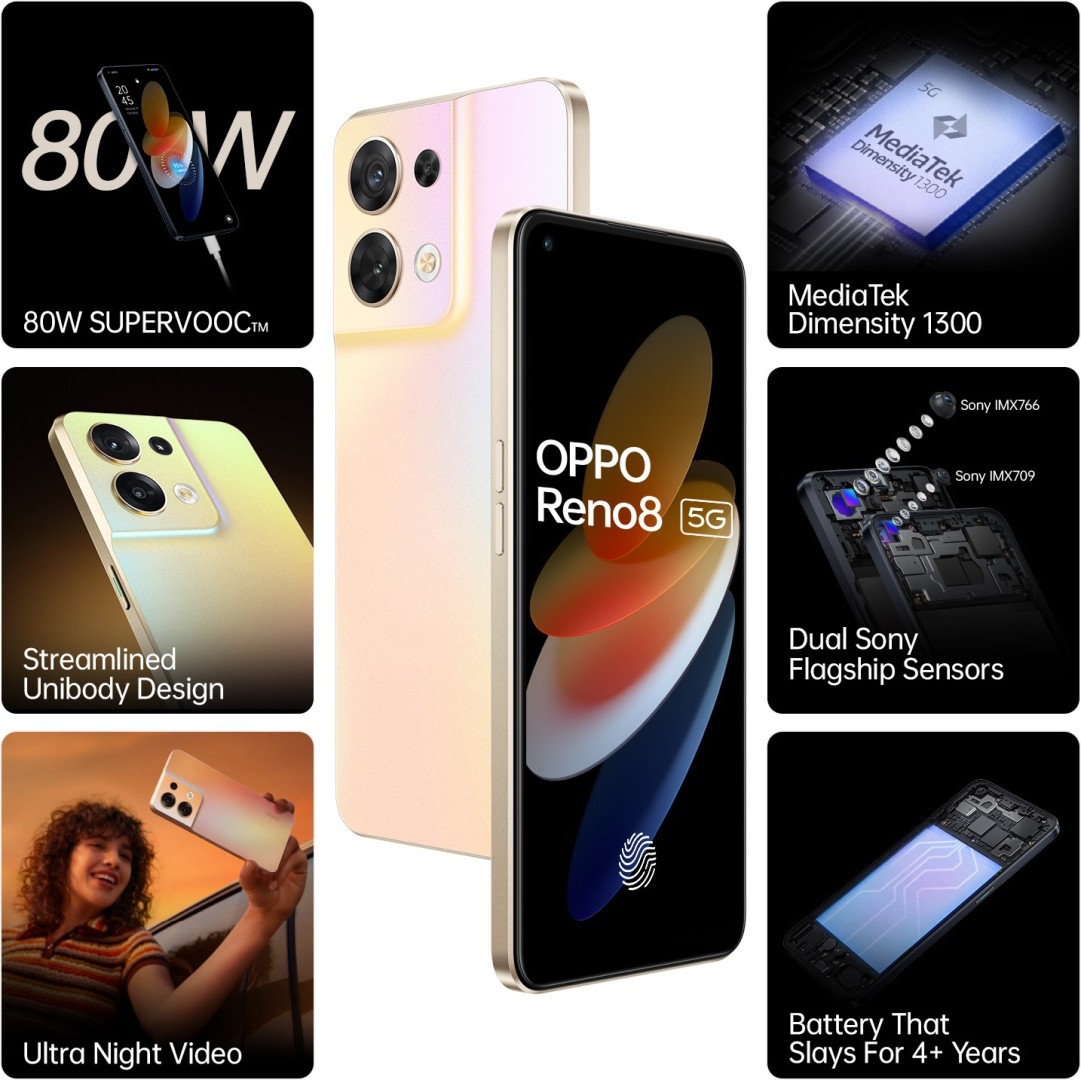OPPO Reno8 5G 8 GB RAM 128 GB Storage Green