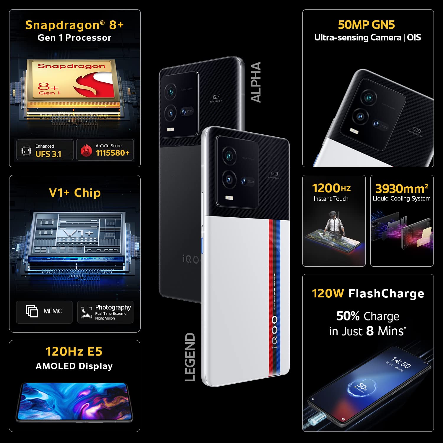 9T 5G 8 GB RAM 128 GB Storage Black