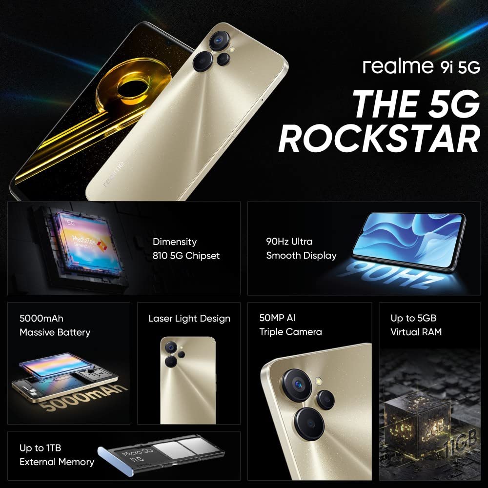 9i 5G 4 GB RAM 64 GB Storage Black