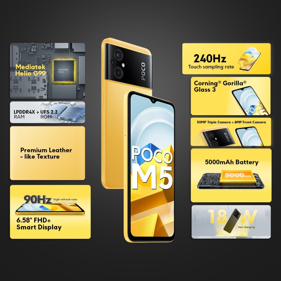 M5 4 GB RAM 64 GB Storage Yellow