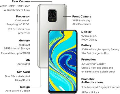 Redmi Note 9 Pro 4 GB RAM 64 GB Storage White