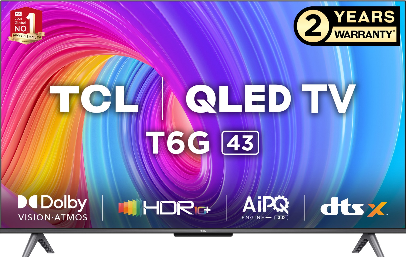TCL 43T6G 4K QLED 43 Inch (109 cm) | Smart TV