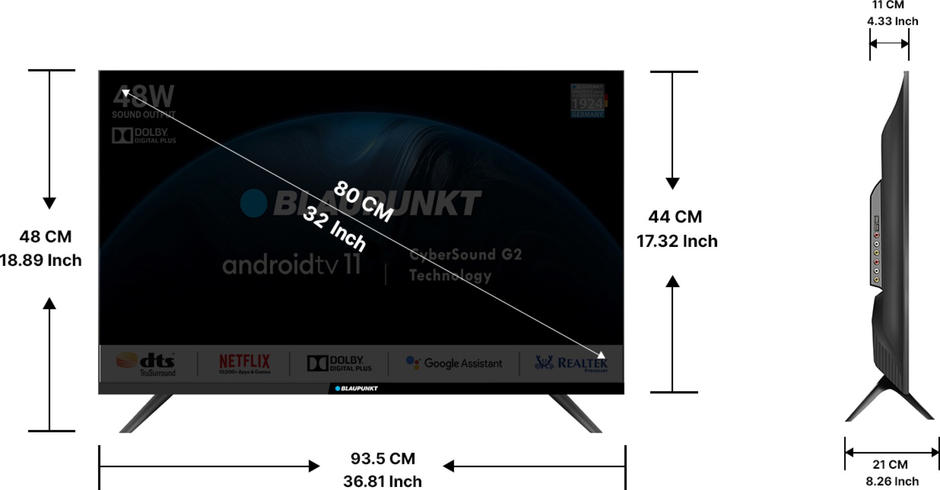 CyberSound G2 Series 32CSG7111 HD ready LED 32 Inch (81 cm) | Smart TV