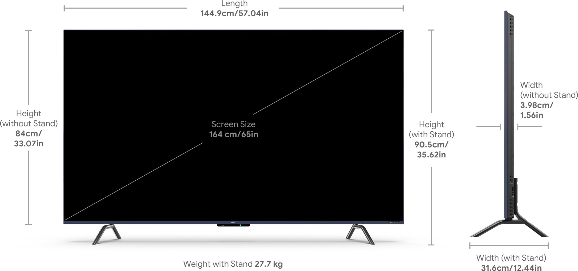 W Series AR65AR2851QD 4K QLED 65 Inch (165 cm) | Smart TV