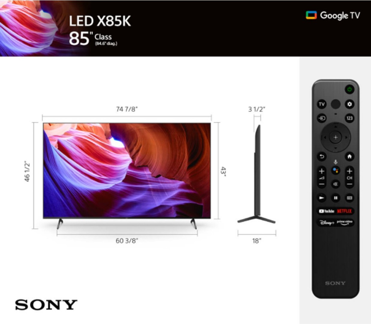 Bravia KD-85X85K 4K LED 85 Inch (216 cm) | Smart TV