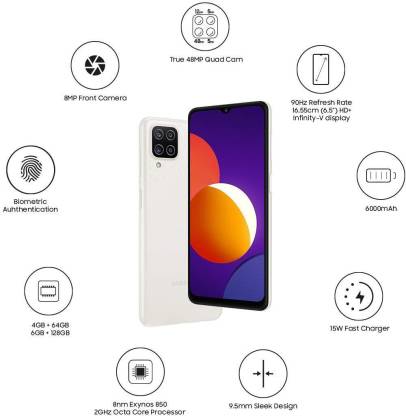 Galaxy M12 4 GB RAM 64 GB Storage White