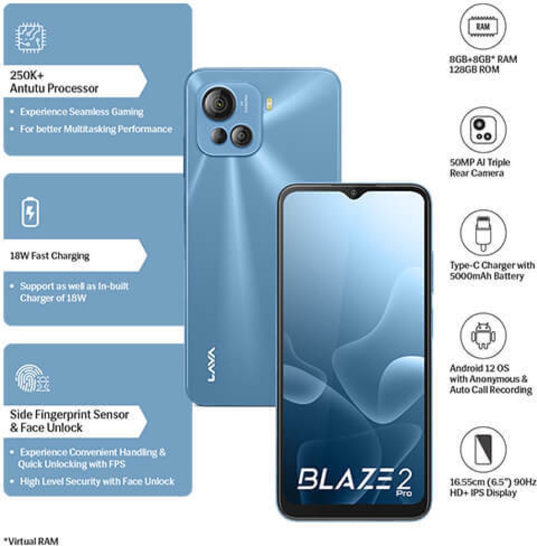 Blaze 2 Pro 8 GB RAM 128 GB Storage Black
