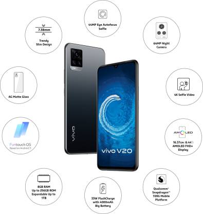V20 2021 8 GB RAM 128 GB Storage Black