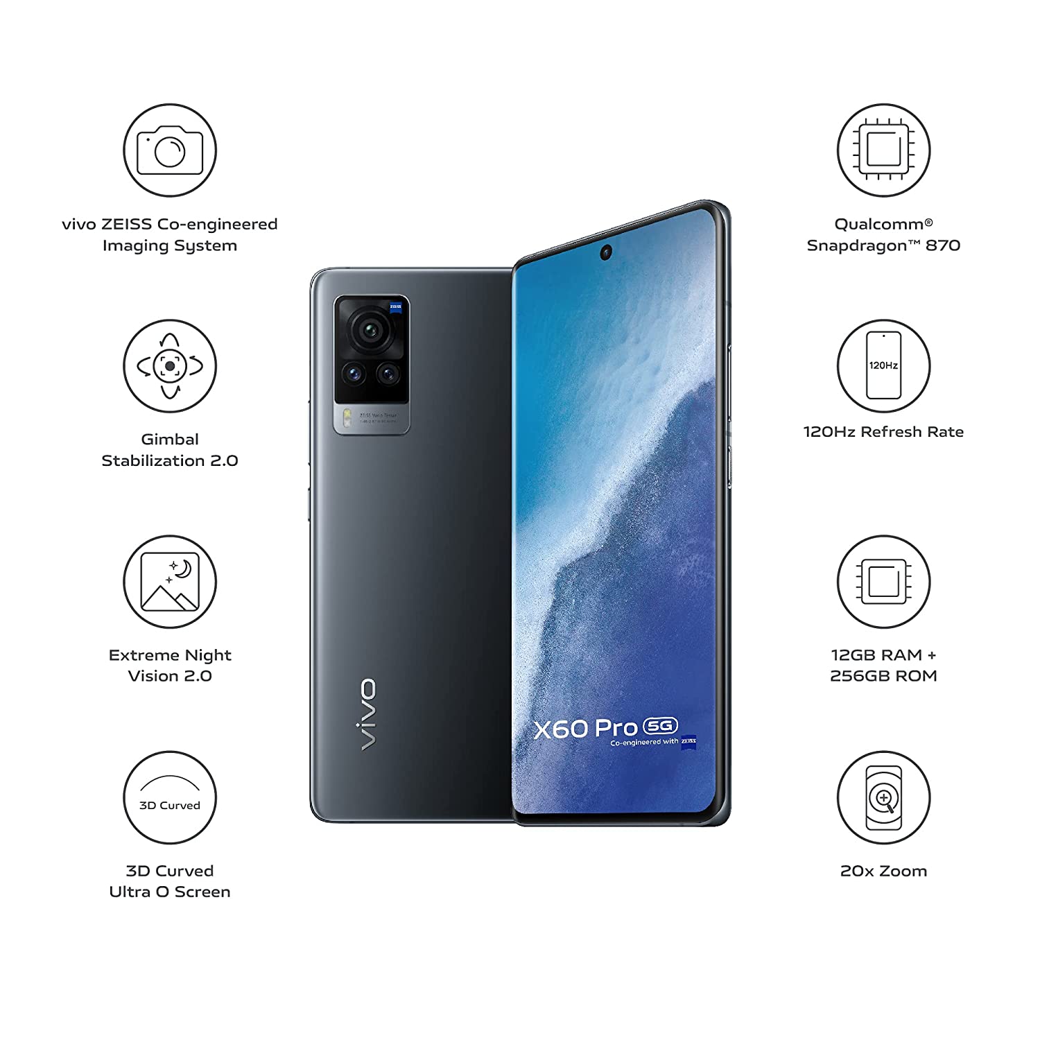 X60 Pro 12 GB RAM 256 GB Storage Black