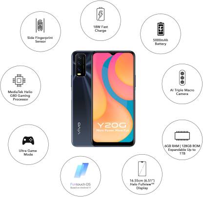Y20G 6 GB RAM 128 GB Storage Black