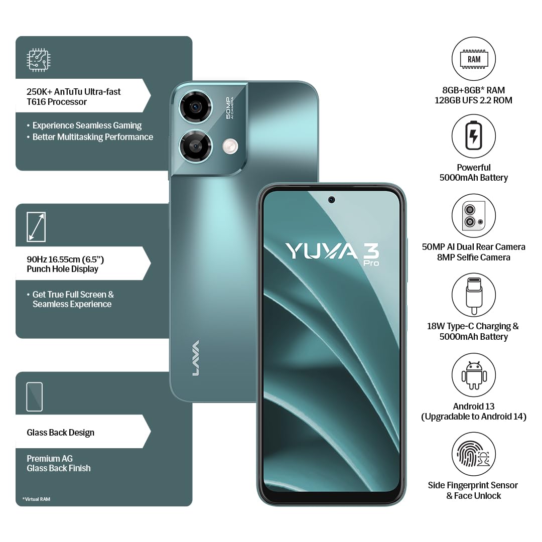 Yuva 3 Pro 8 GB RAM 128 GB Storage Grey