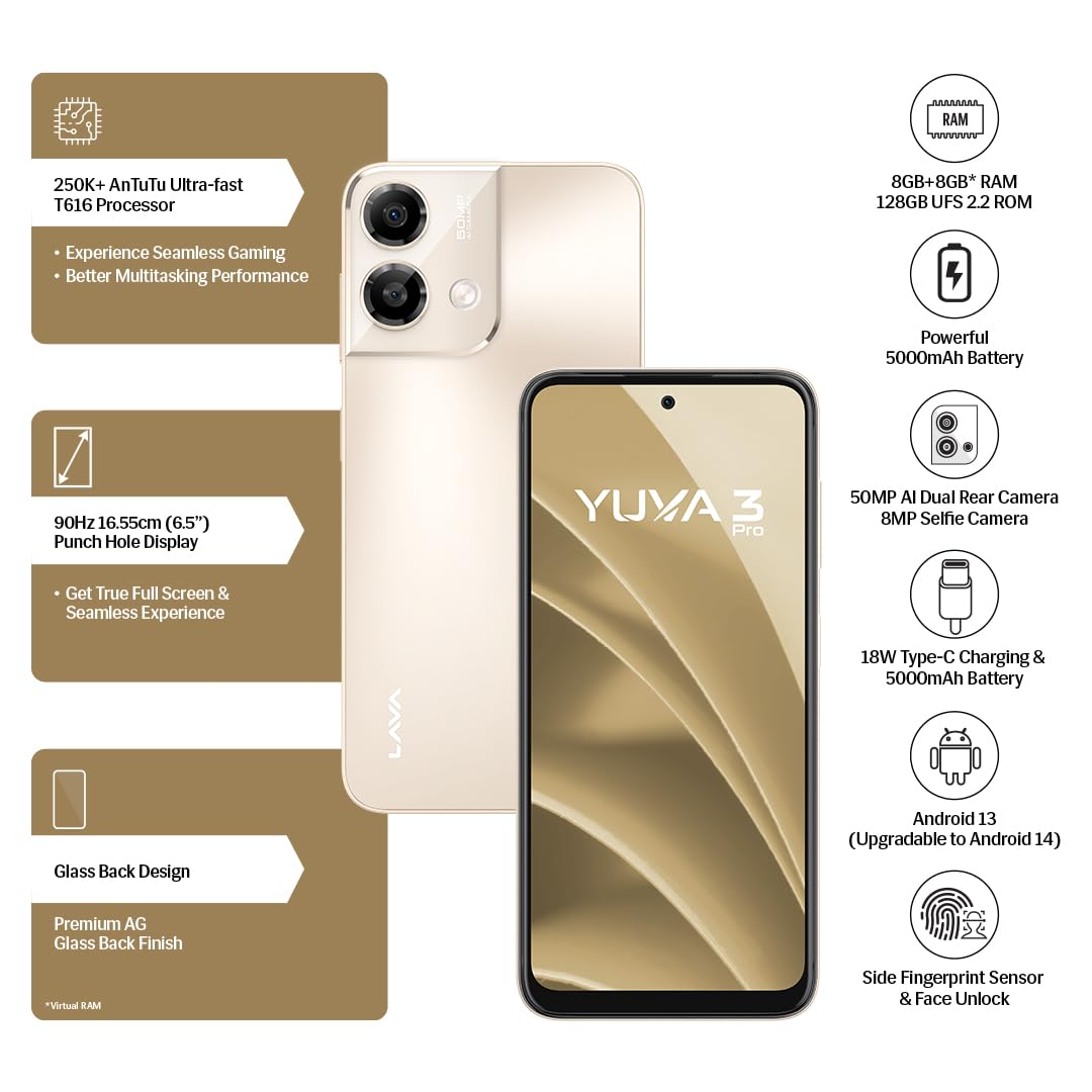 Yuva 3 Pro 8 GB RAM 128 GB Storage Grey