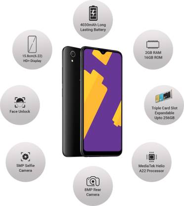 Y90 2 GB RAM 16 GB Storage Black