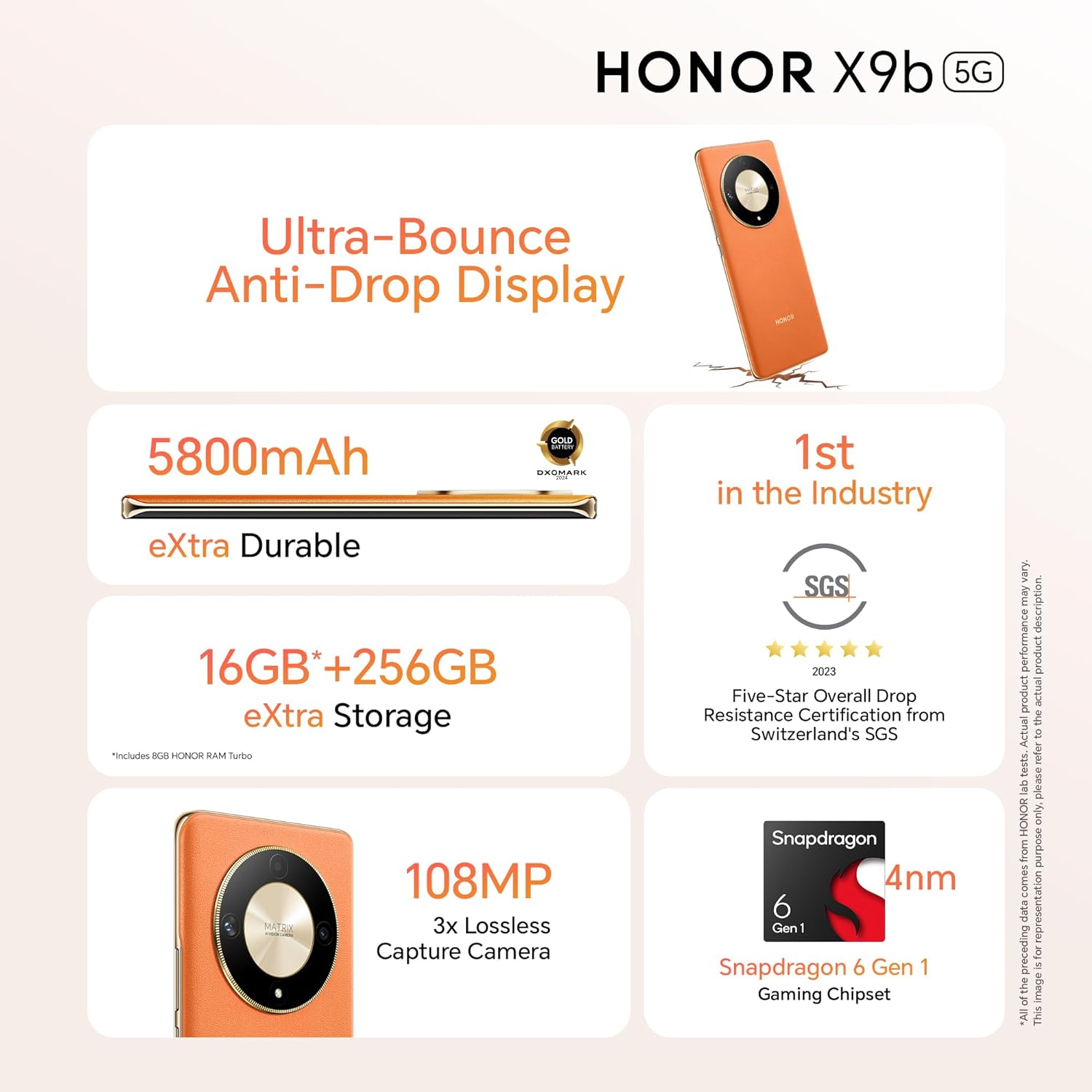 X9B 8 GB RAM 256 GB Storage Orange