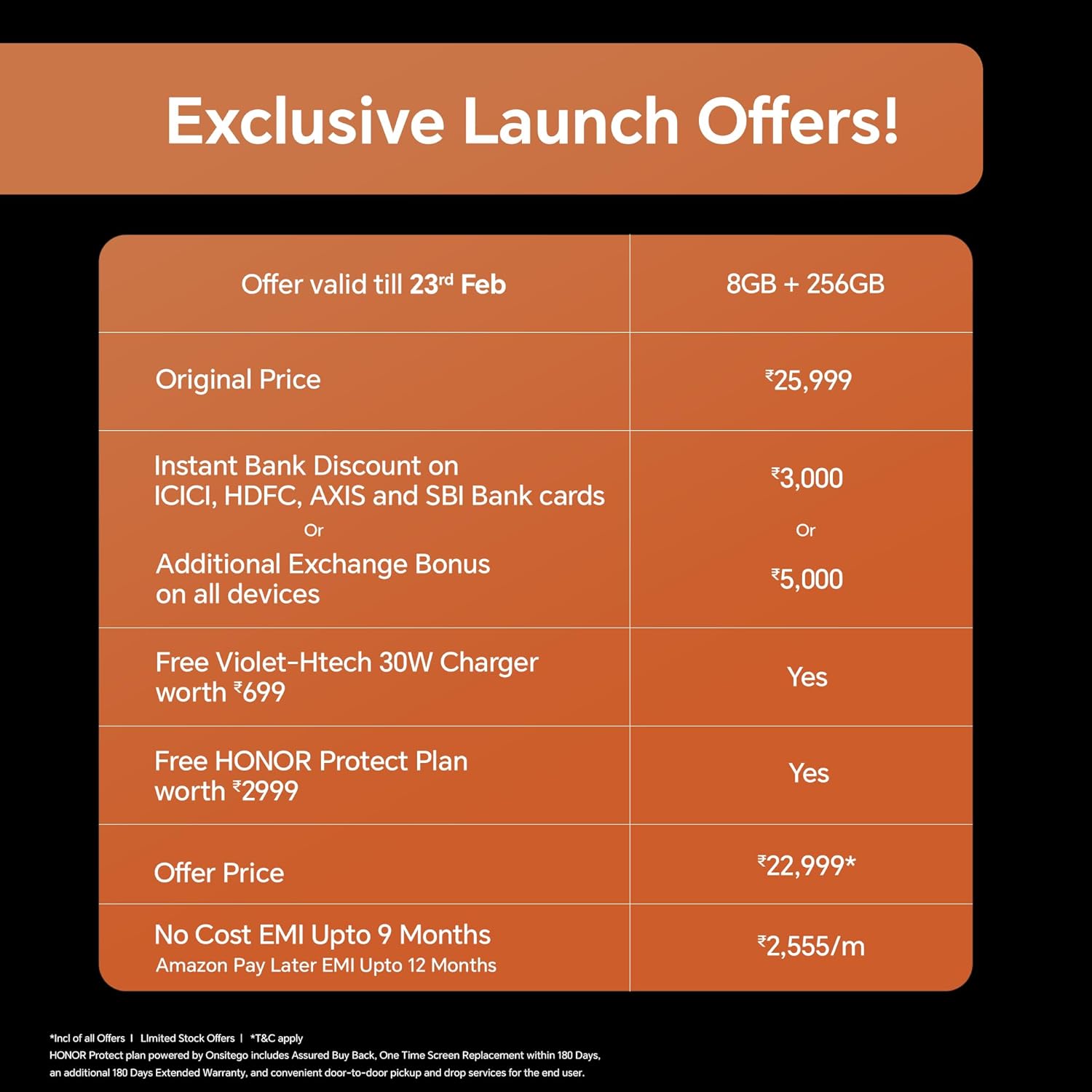 X9B 8 GB RAM 256 GB Storage Orange