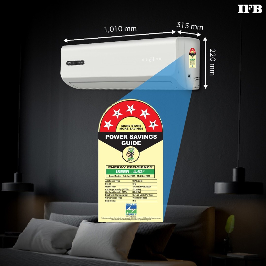 IACI183F5G3C 1.5 Ton 5 Star Inverter Split AC