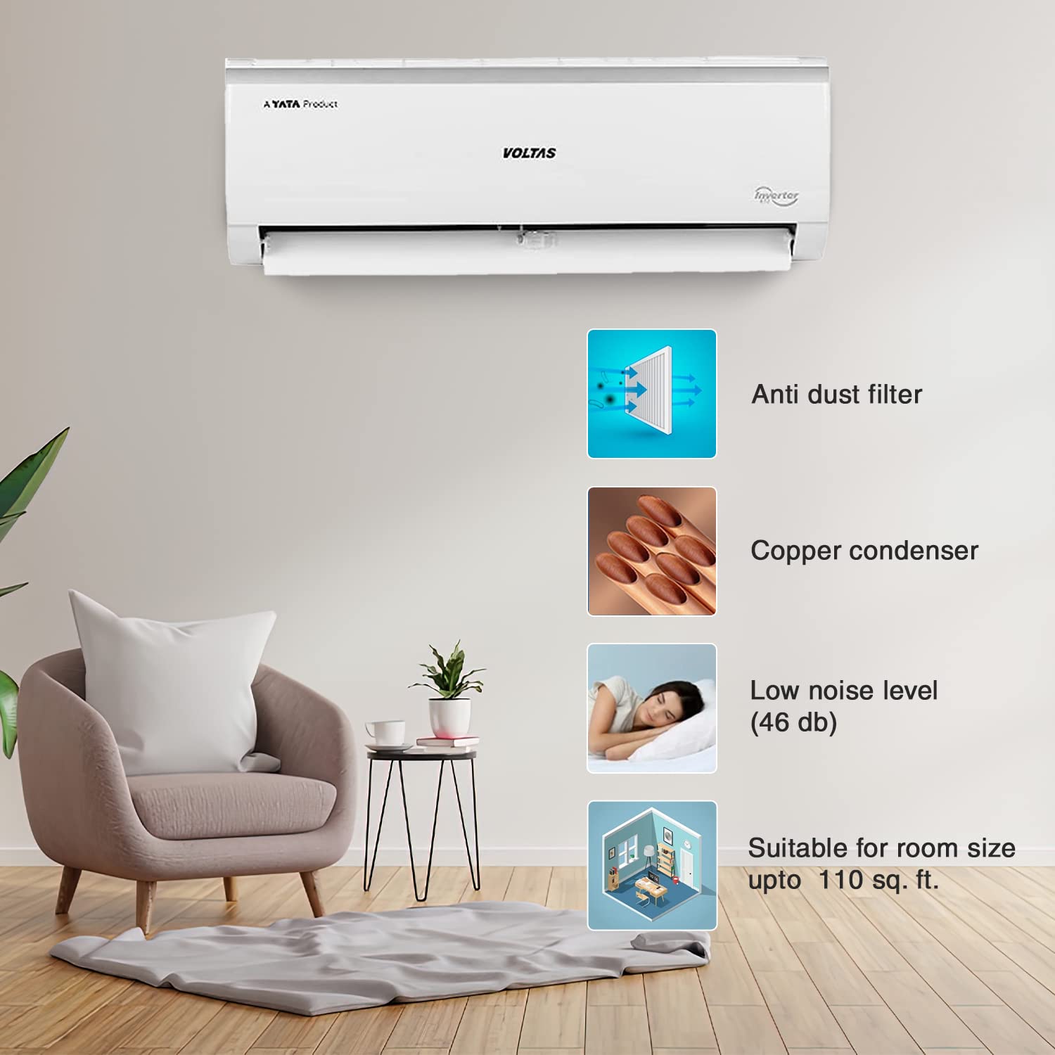125V Vectra Elite 1 Ton 5 Star Inverter Split AC