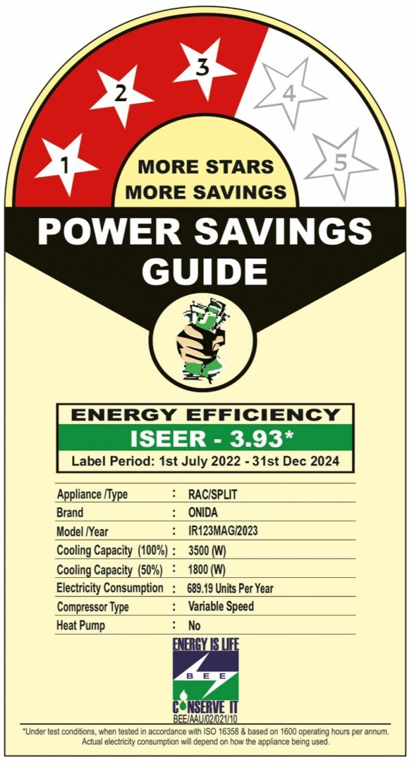 IR123MAG 1 Ton 3 Star Inverter Split AC