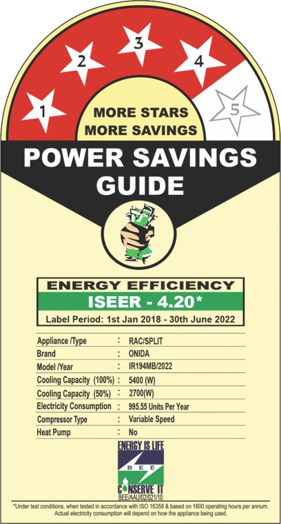 IR194MB 1.6 Ton 4 Star Inverter Split AC