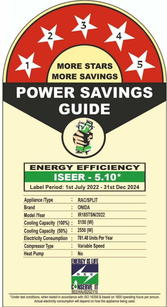 IR185TSN 1.5 Ton 5 Star Inverter Split AC