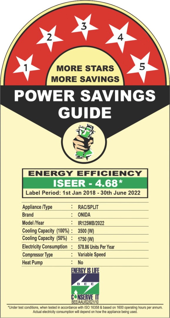 IR125MB 1 Ton 5 Star Inverter Split AC