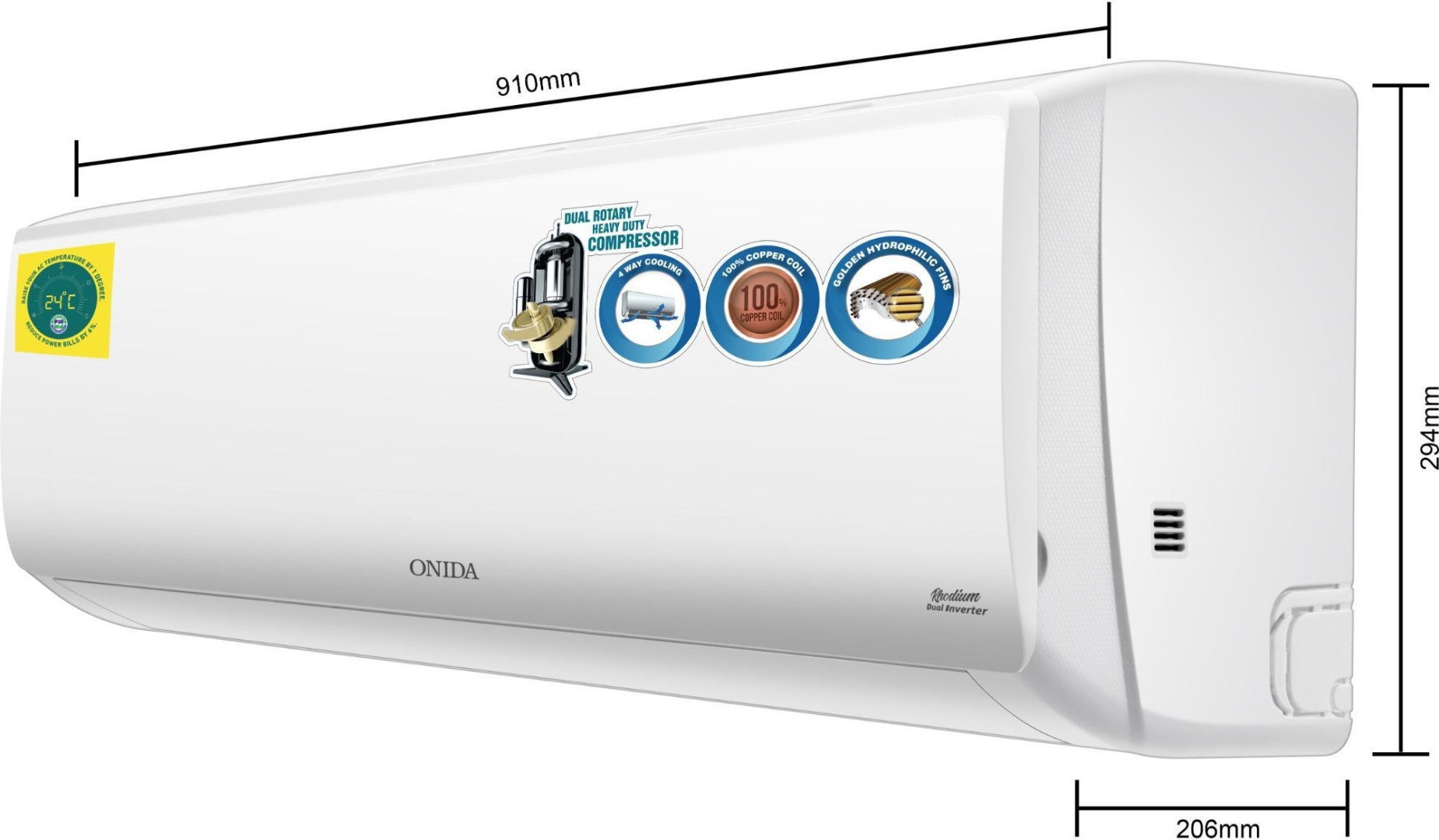 Onida IR183RHO 1.5 Ton 3 Star Inverter Split AC