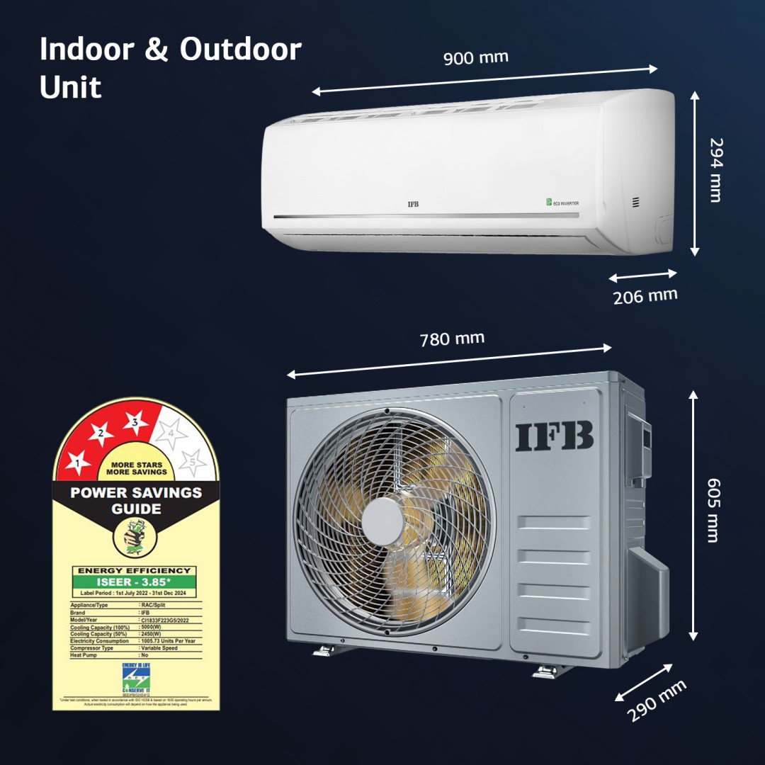 CI1833F223G5 1.5 Ton 3 Star Inverter Split AC