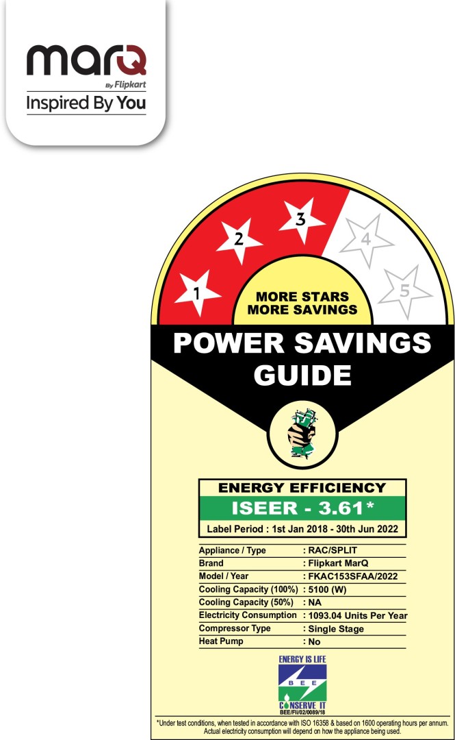 FKAC153SFAA 1.5 Ton 3 Star  Split AC